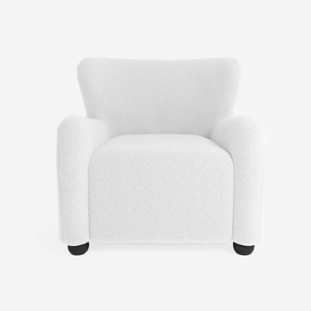 Fauteuil blanc effet laine bouclée