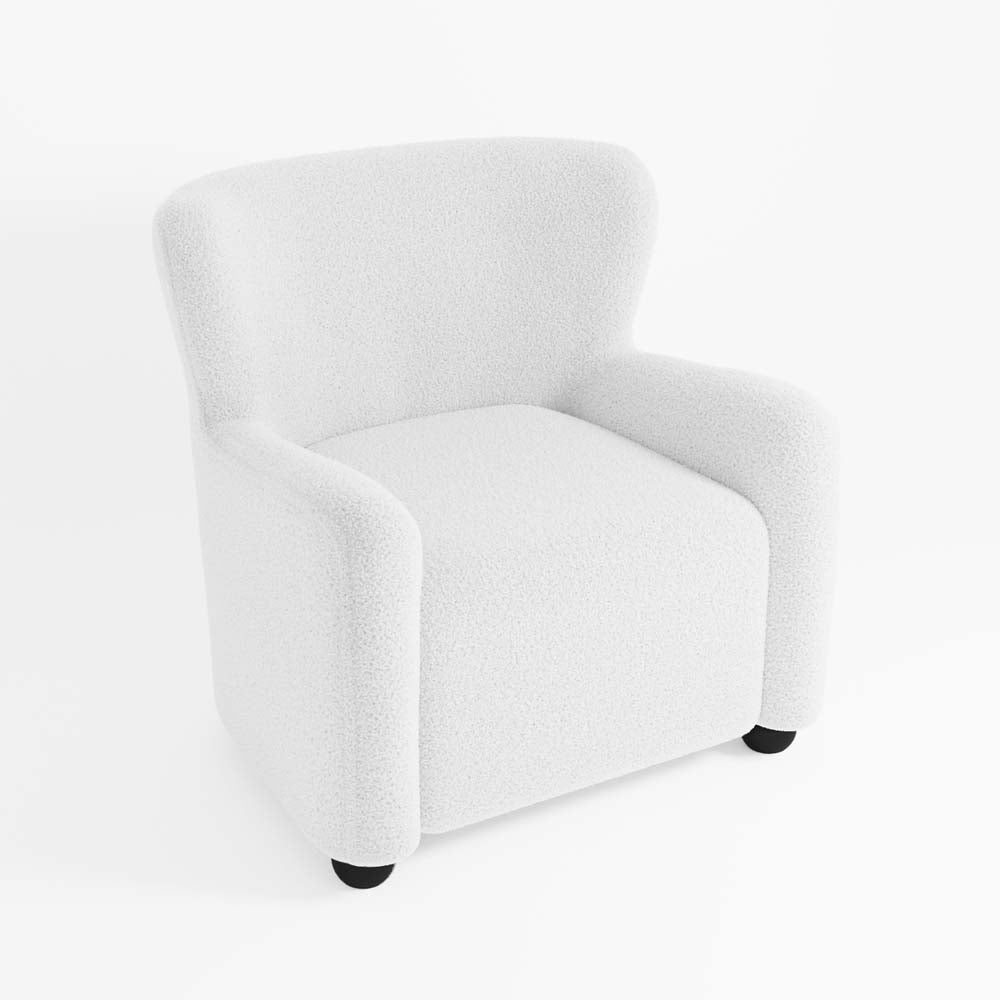 Fauteuil blanc effet laine bouclée