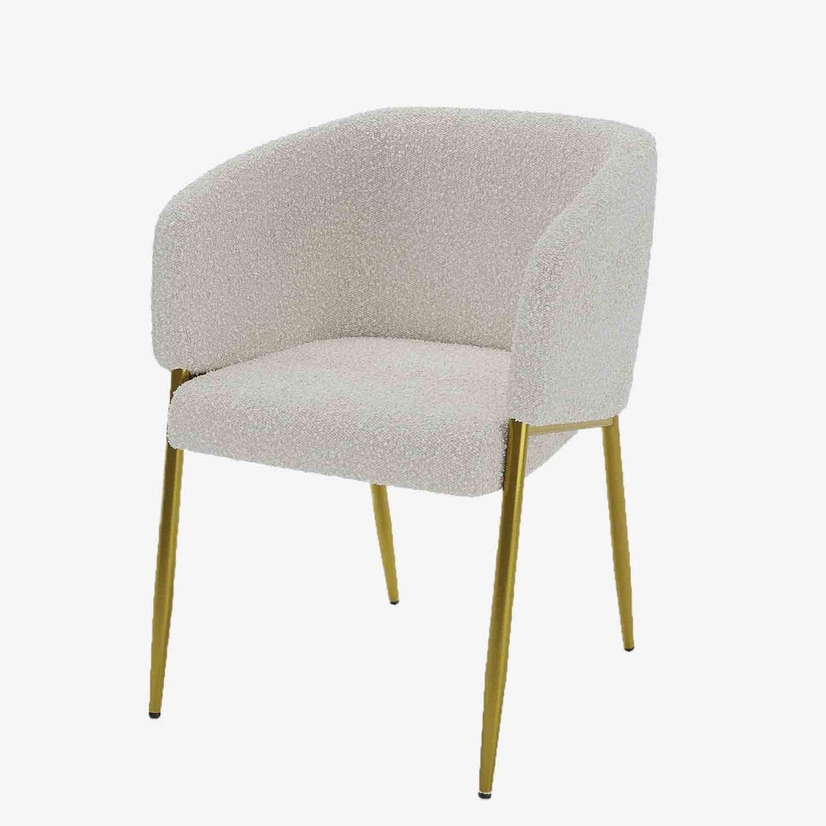 Fauteuil de salle à manger bouclette blanche Basile