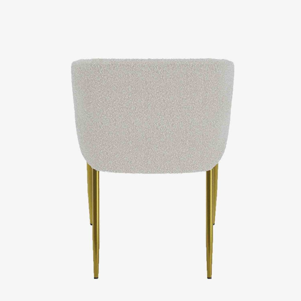 Fauteuil de salle à manger bouclette blanche Basile