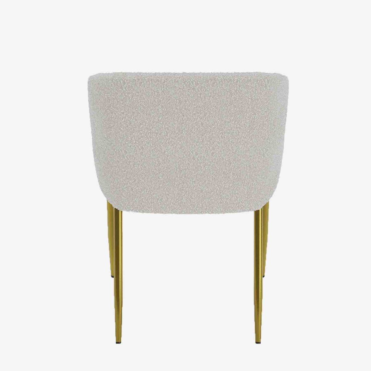 Fauteuil de salle à manger bouclette blanche Basile