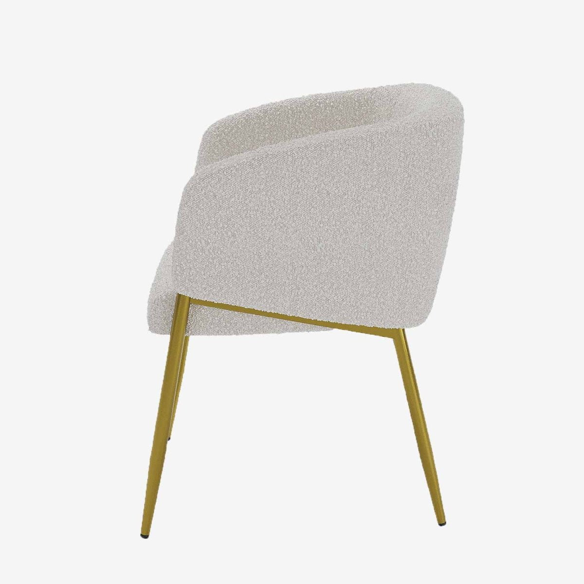 Fauteuil de salle à manger bouclette blanche Basile
