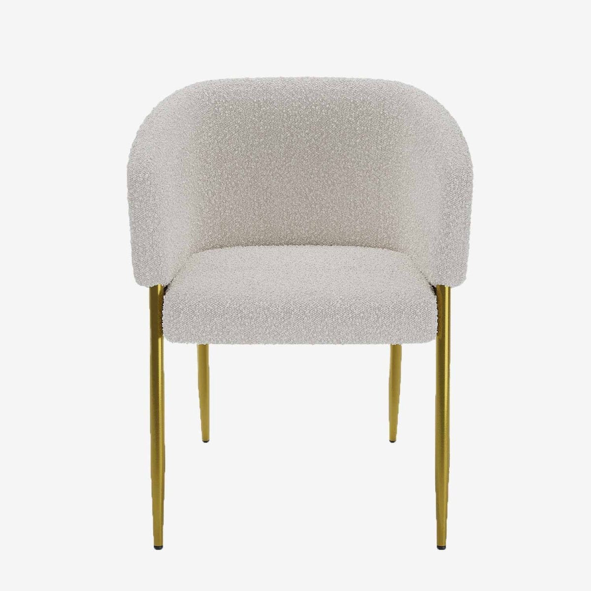 Fauteuil de salle à manger bouclette blanche Basile