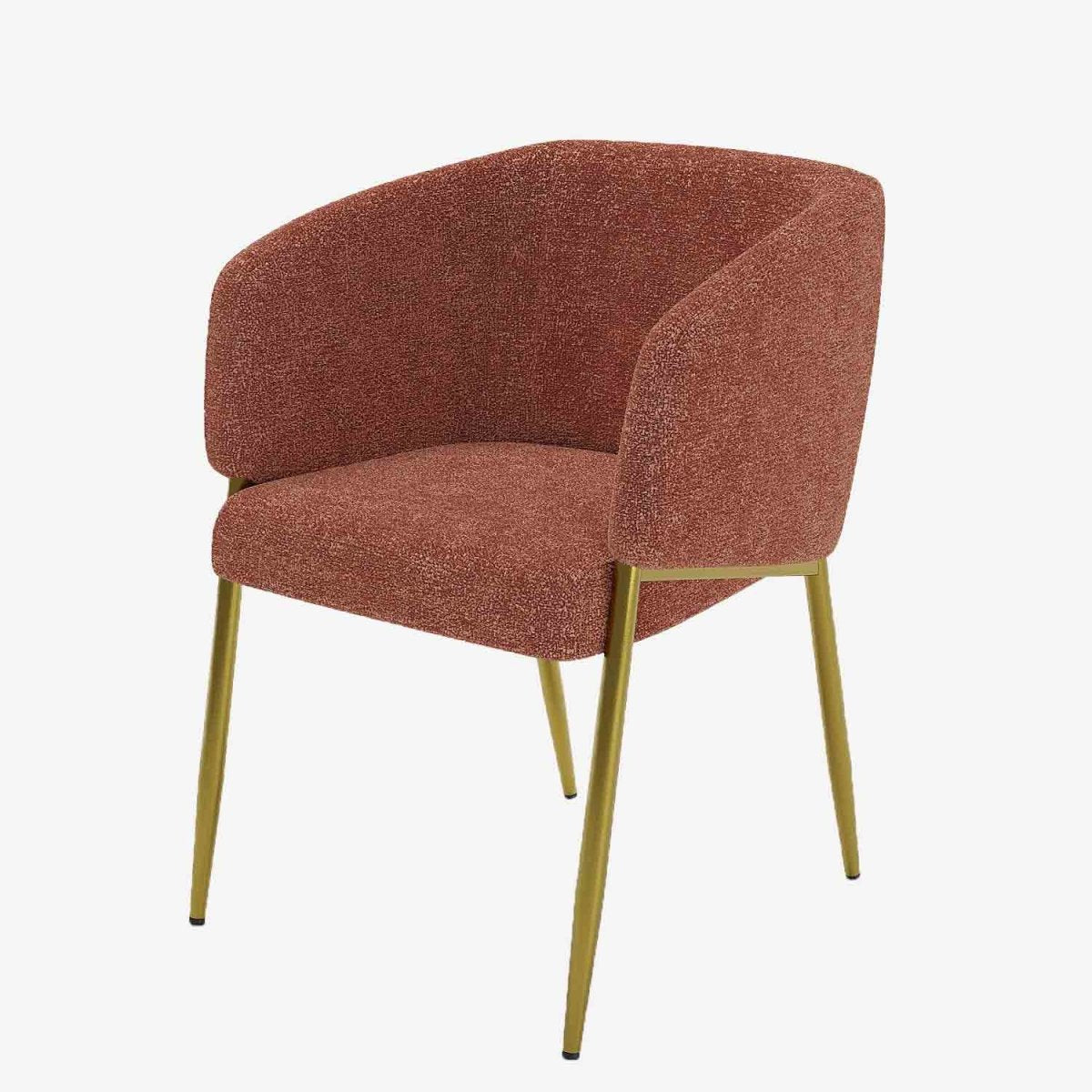 Fauteuil de salle à manger bouclette couleur brique Basile