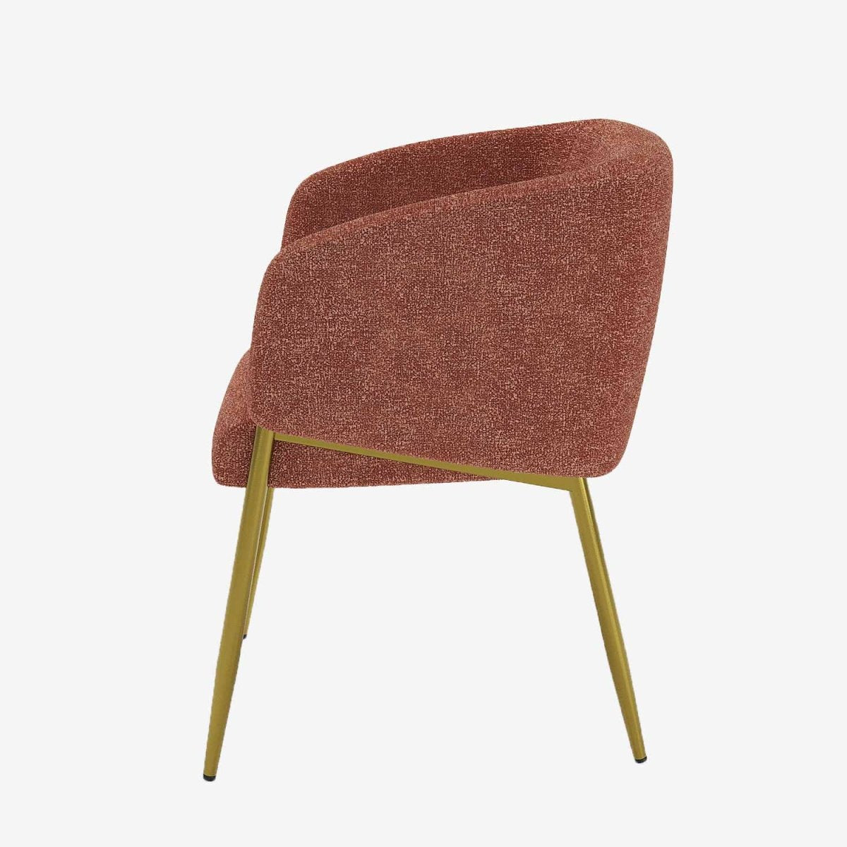 Fauteuil de salle à manger bouclette couleur brique Basile