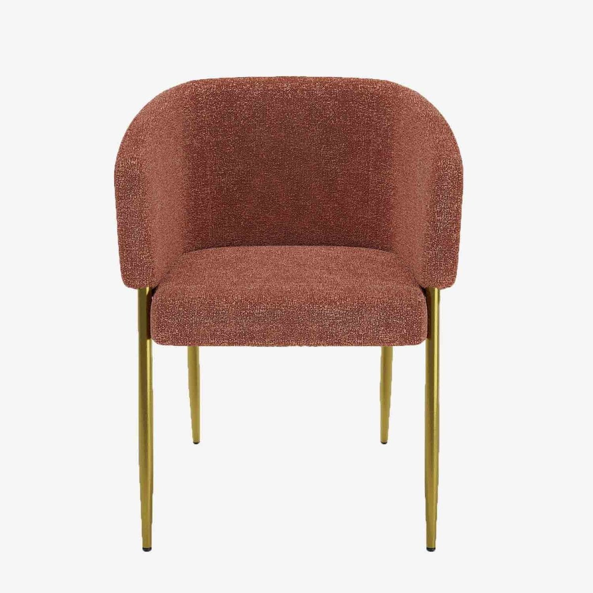 Fauteuil de salle à manger bouclette couleur brique Basile