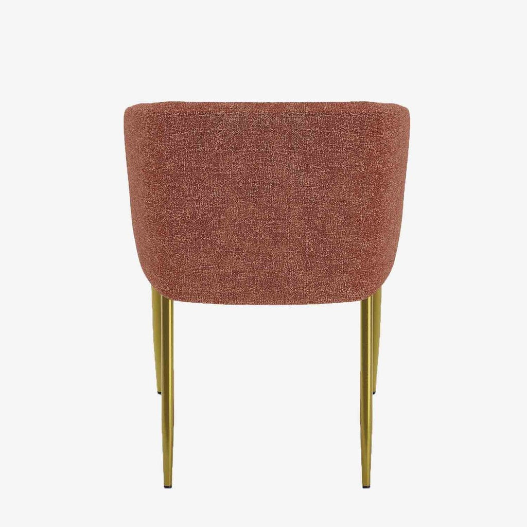 Fauteuil de salle à manger bouclette couleur brique Basile