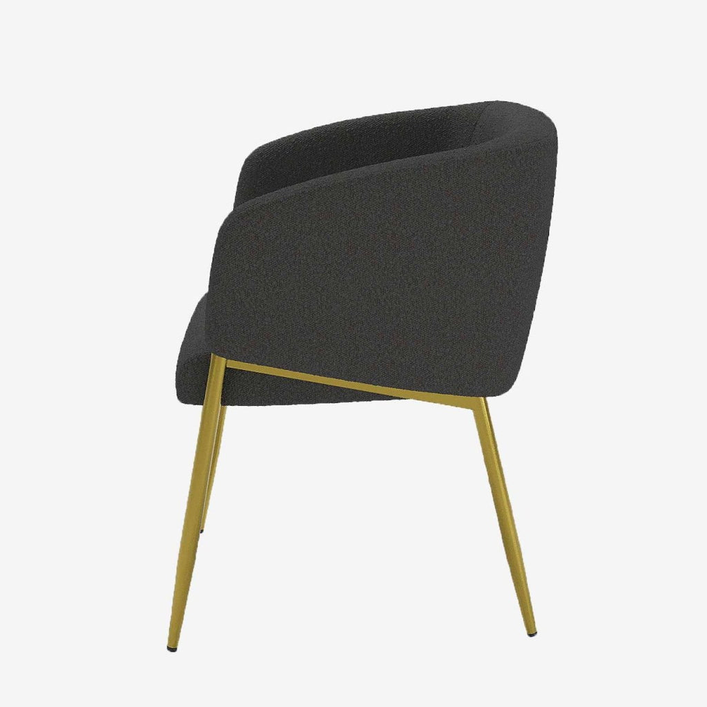 Fauteuil de salle à manger bouclette gris foncé Basile