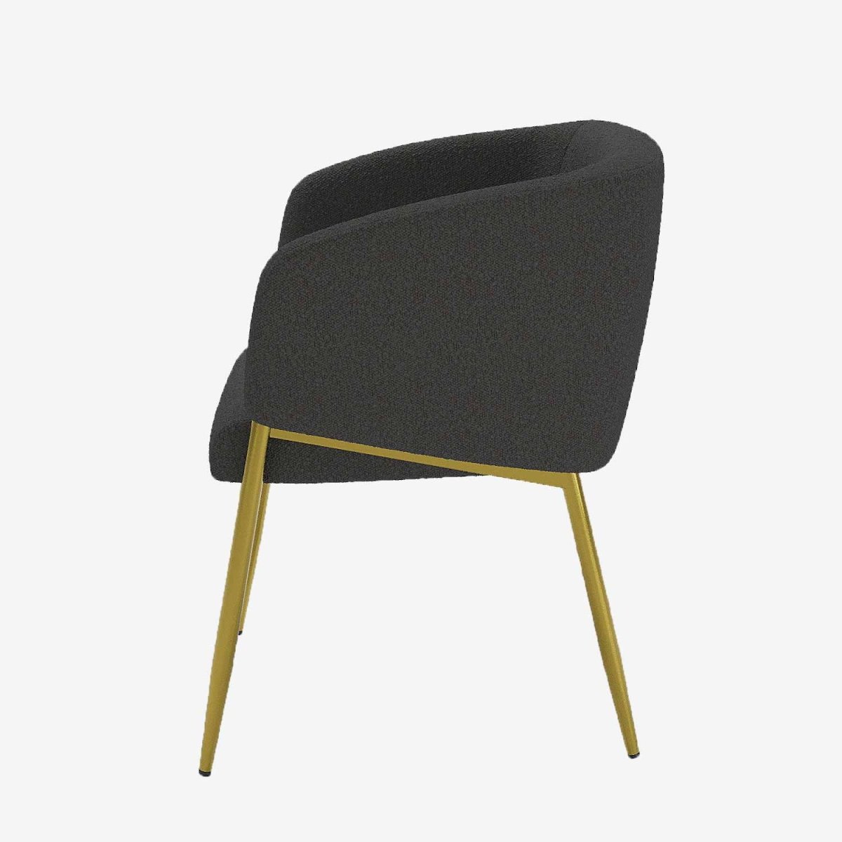 Fauteuil de salle à manger bouclette gris foncé Basile