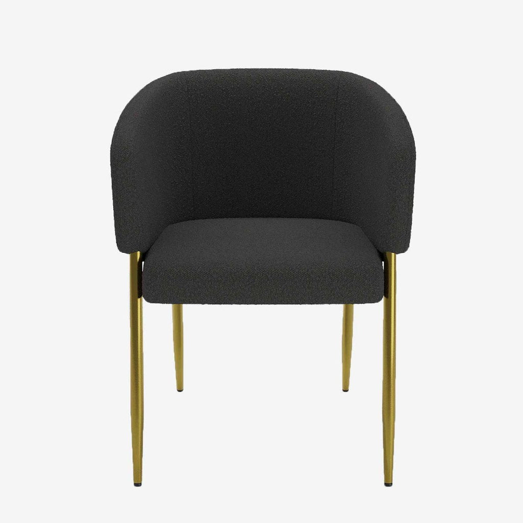 Fauteuil de salle à manger bouclette gris foncé Basile