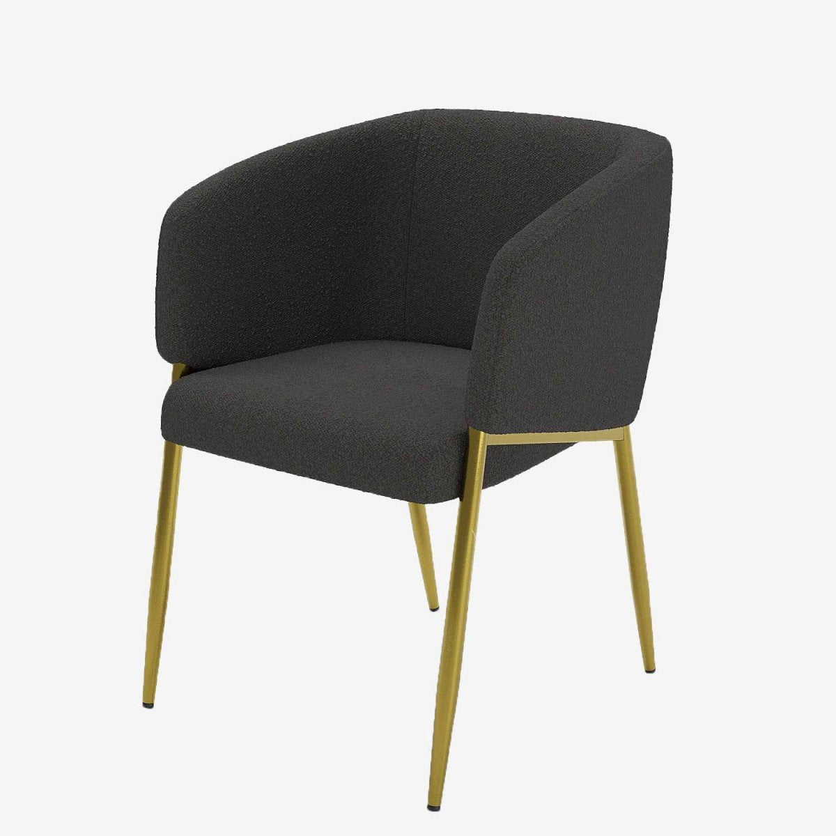 Fauteuil de salle à manger bouclette gris foncé Basile