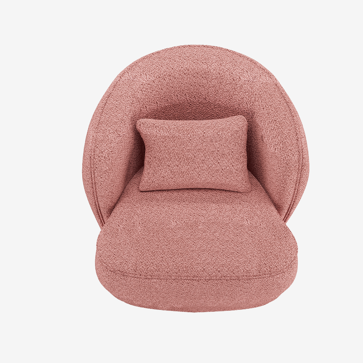 Fauteuil design bouclé rose Pablo