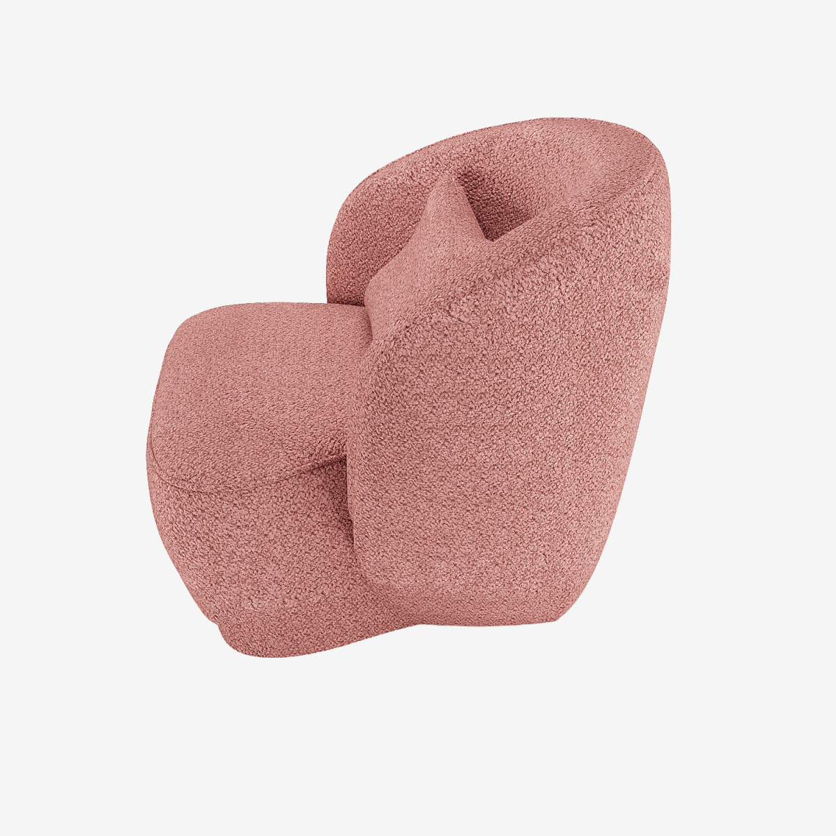 Fauteuil design bouclé rose Pablo