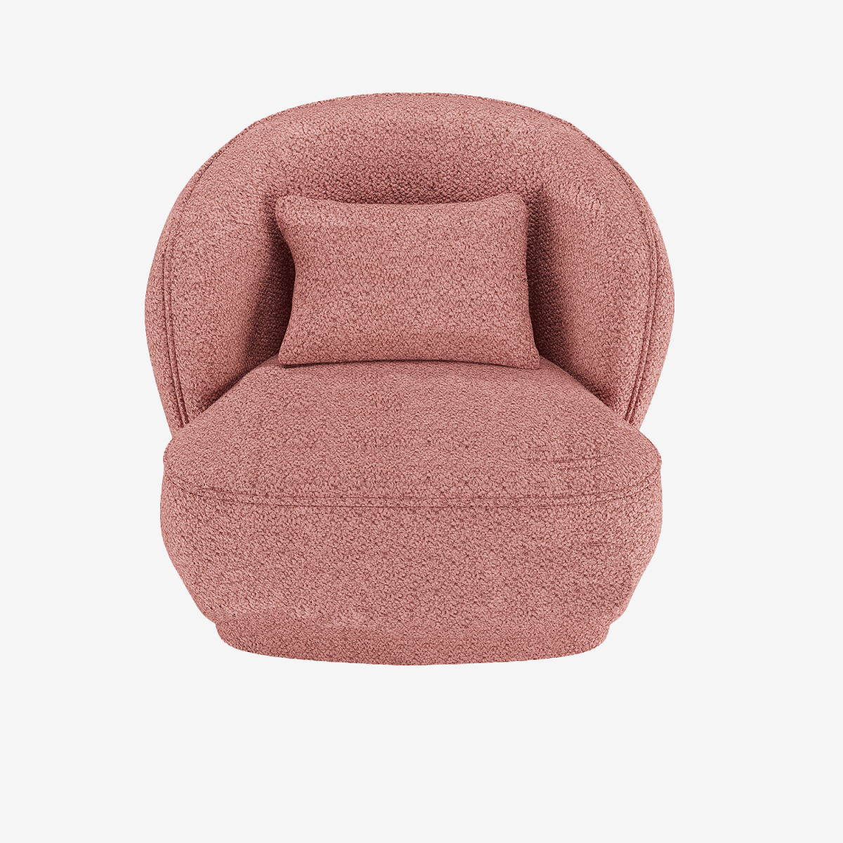Fauteuil design bouclé rose Pablo