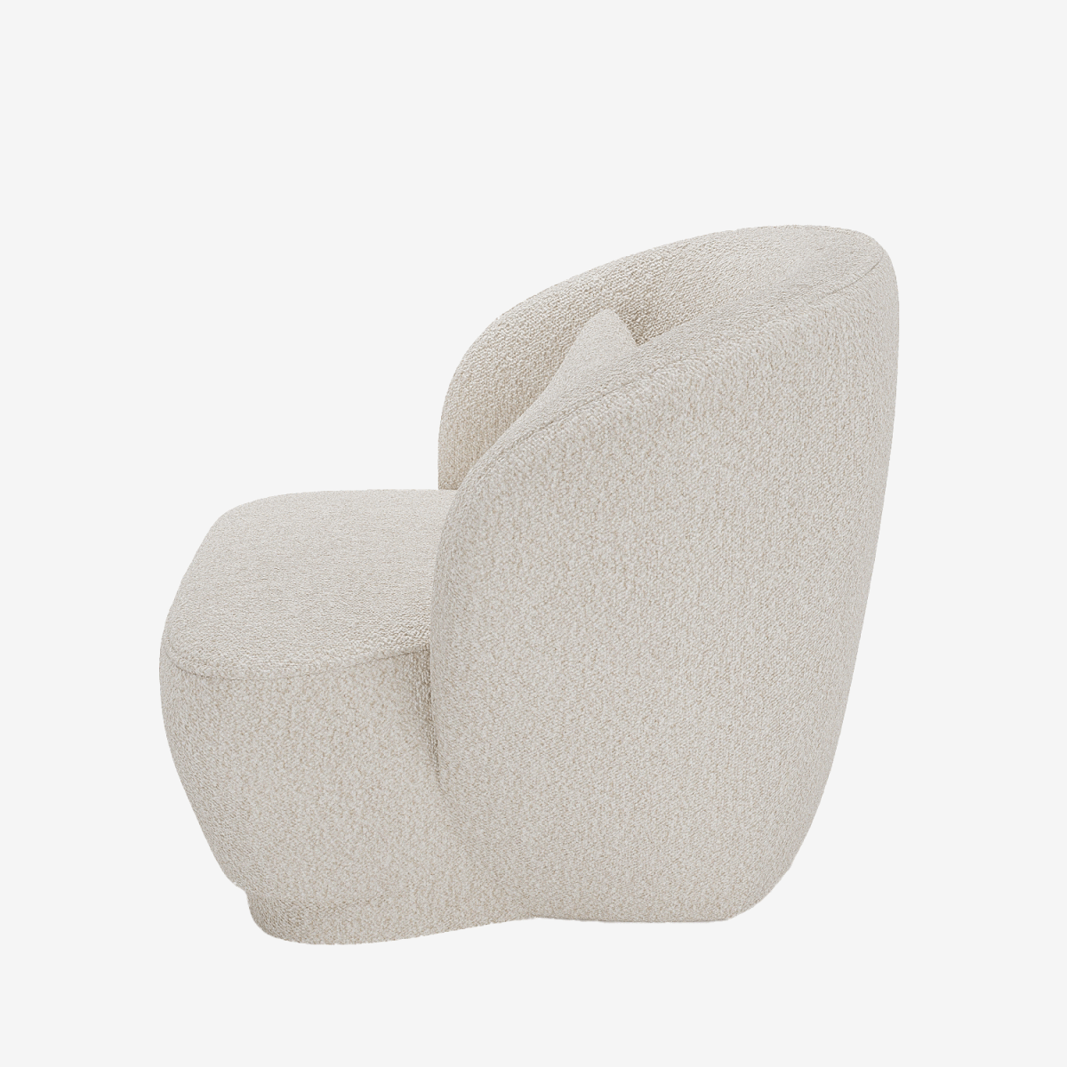 Fauteuil design bouclette gris-crème Pablo