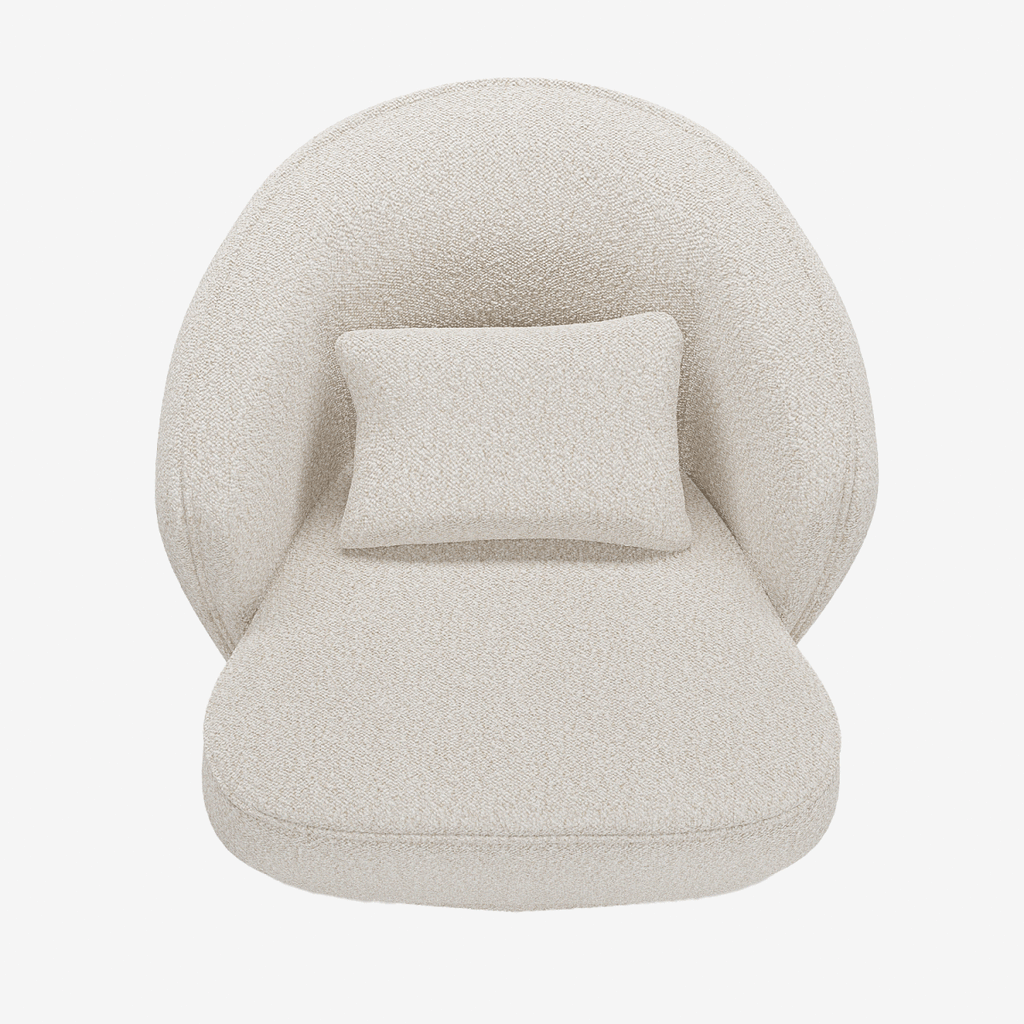 Fauteuil design bouclette gris-crème Pablo