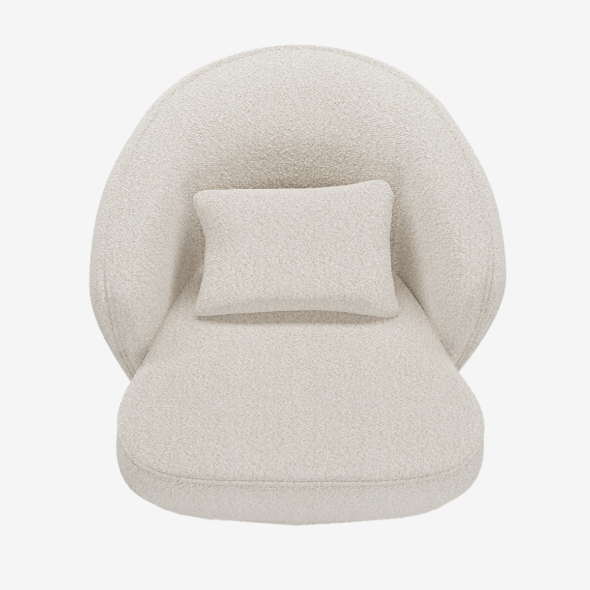 Fauteuil design bouclette gris-crème Pablo