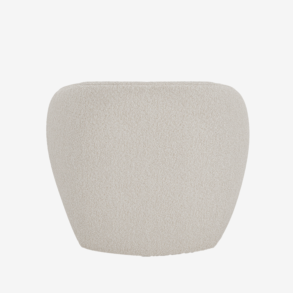 Fauteuil design bouclette gris-crème Pablo