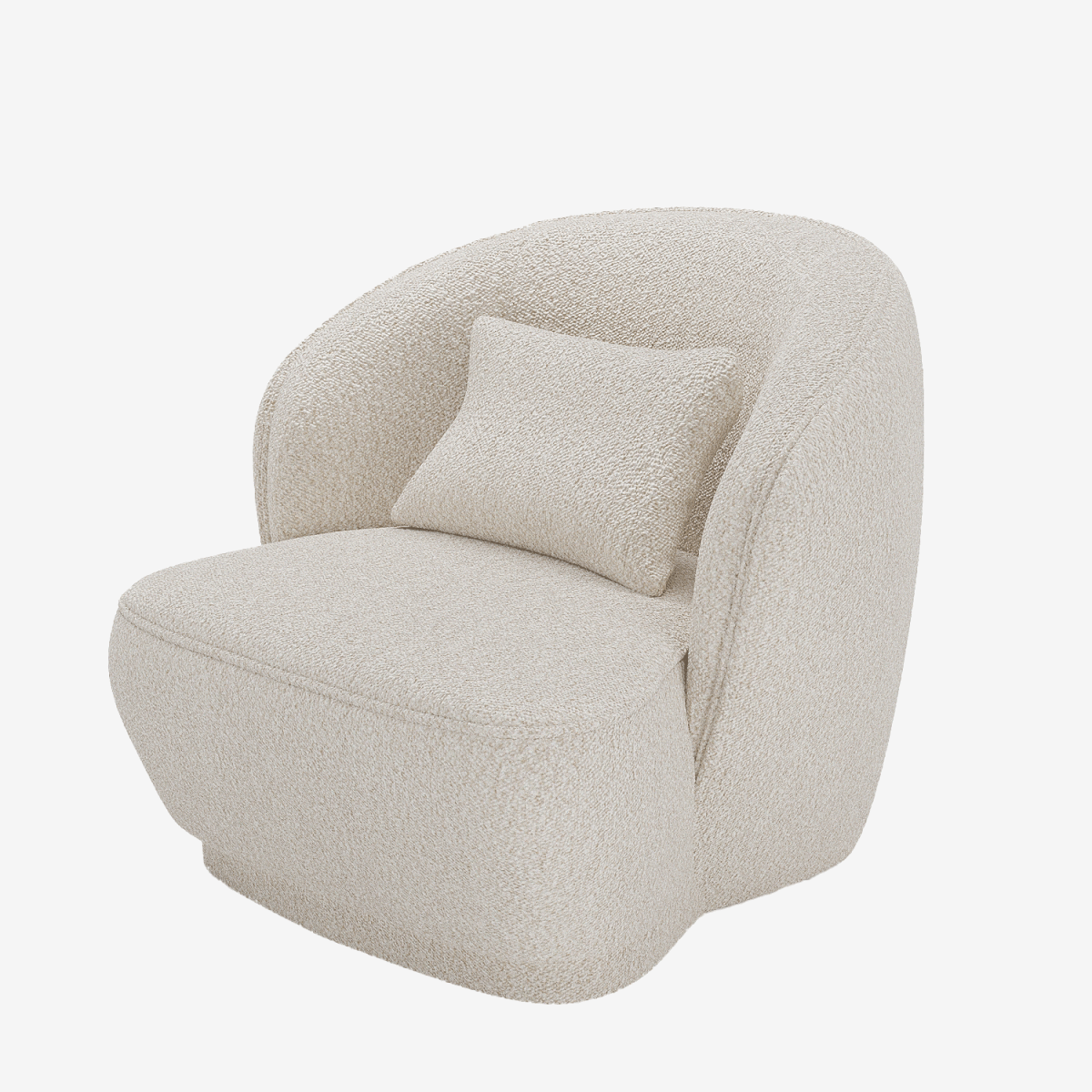 Fauteuil design bouclette gris-crème Pablo