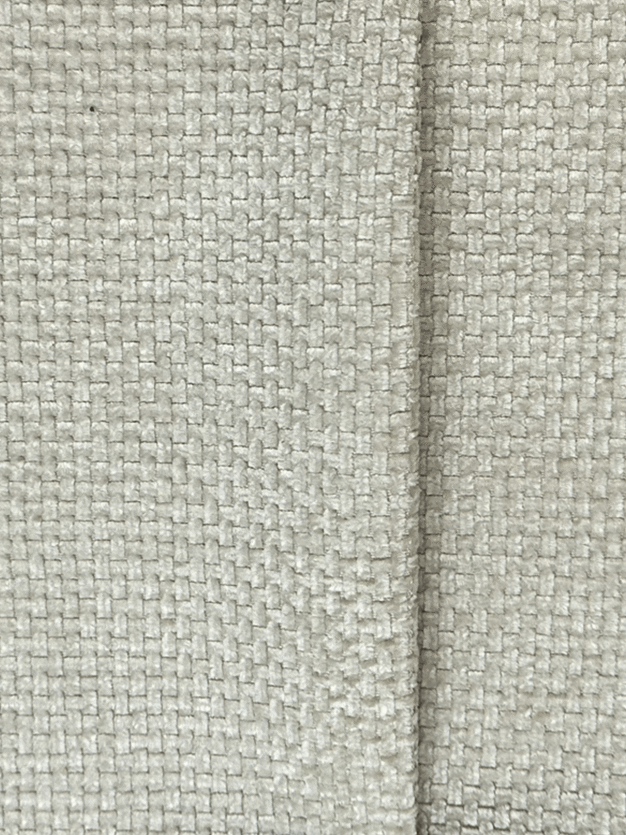 Fauteuil design demi-tonneau tissu chenille blanc Victoria