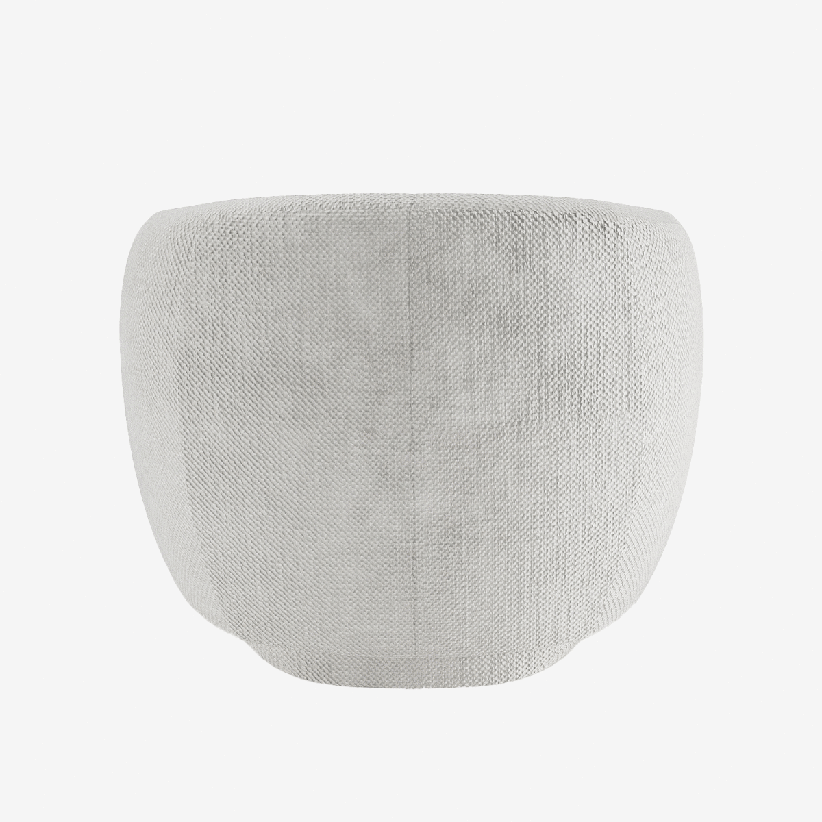 Fauteuil design demi-tonneau tissu chenille blanc Victoria