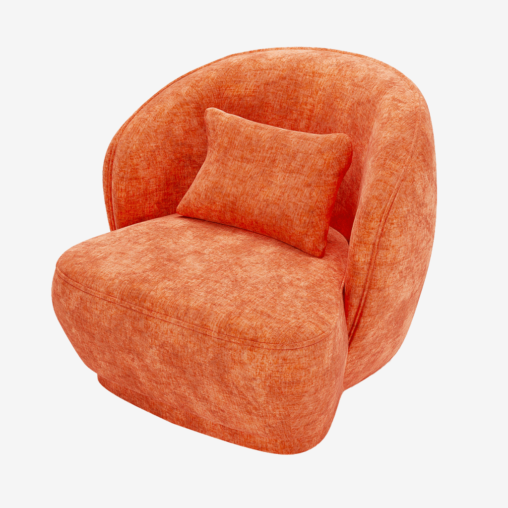 Fauteuil design en velours ocre Pablo