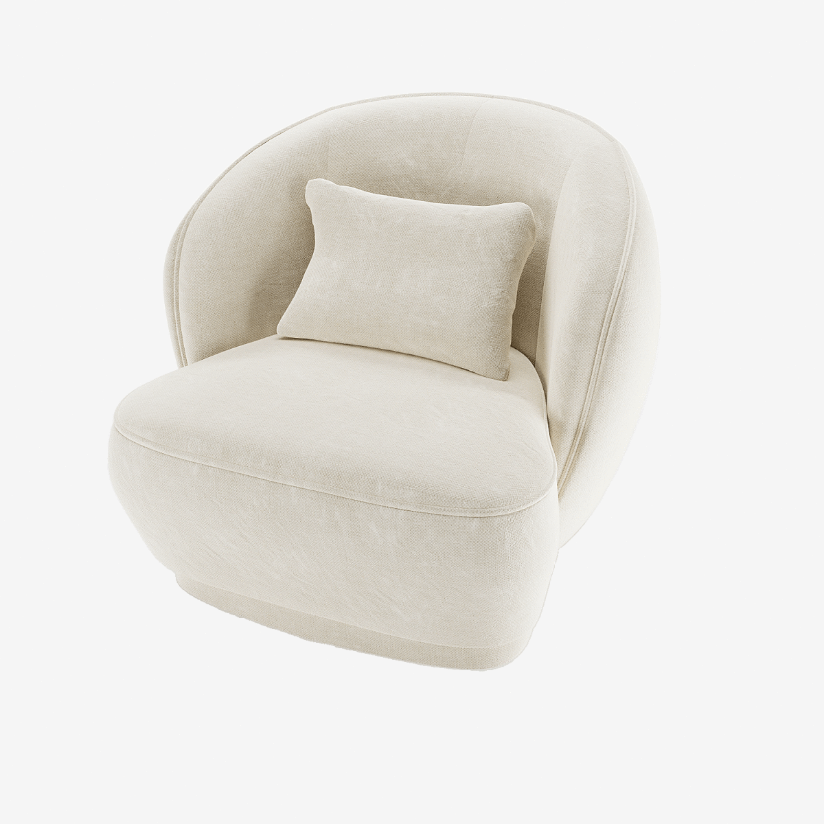 Fauteuil design en velours vintage crème Pablo