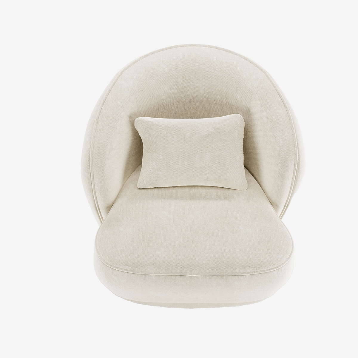Fauteuil design en velours vintage crème Pablo