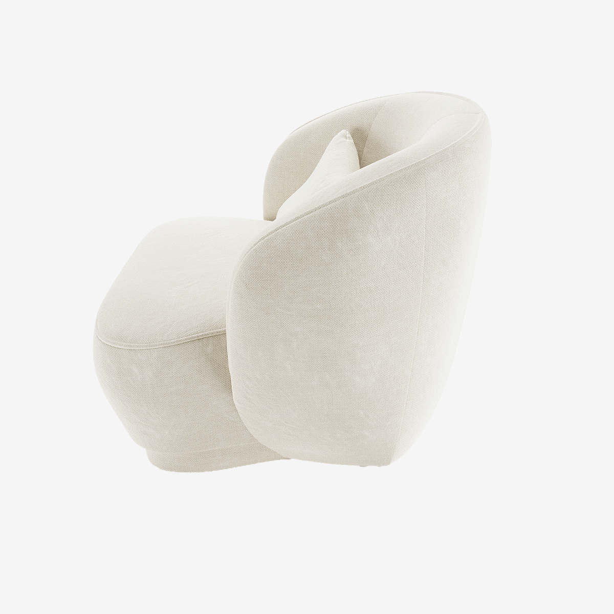 Fauteuil design en velours vintage crème Pablo