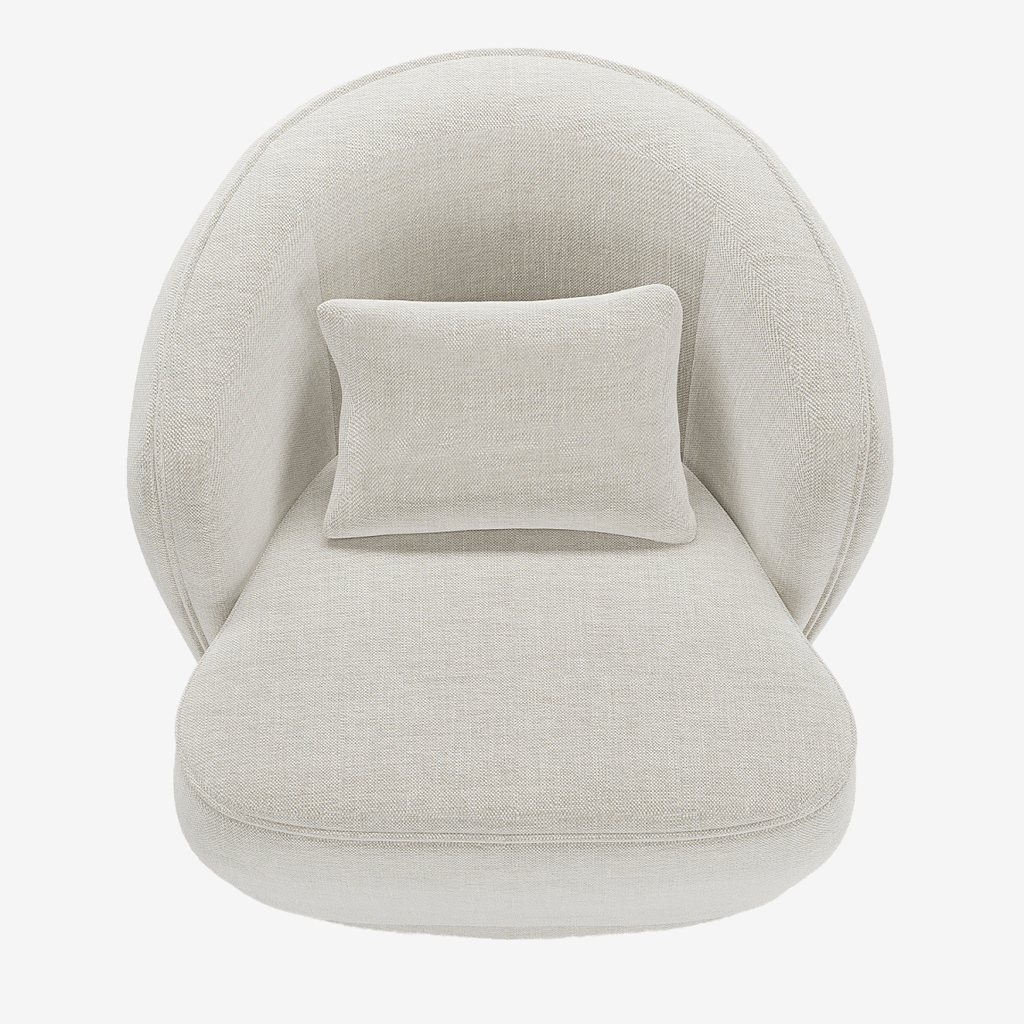 Fauteuil design tissu beige Pablo