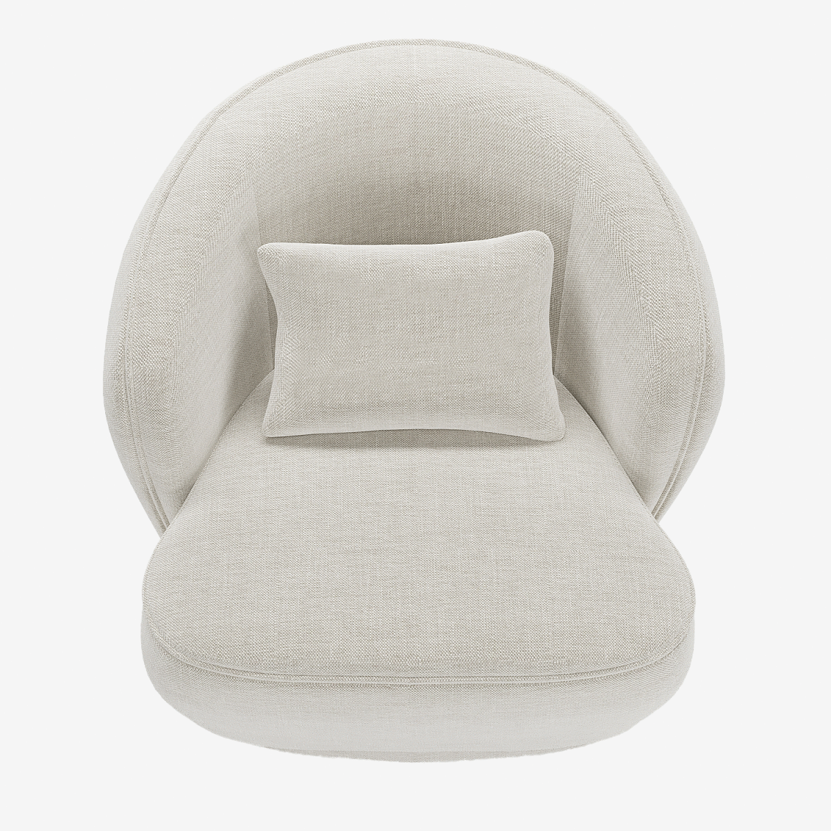 Fauteuil design tissu beige Pablo