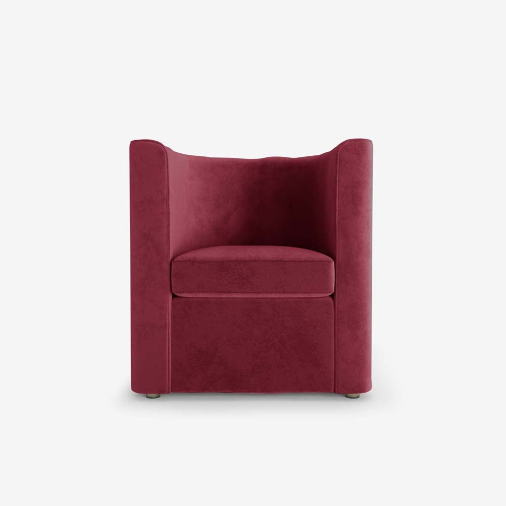 Fauteuil vintage en velours bordeaux