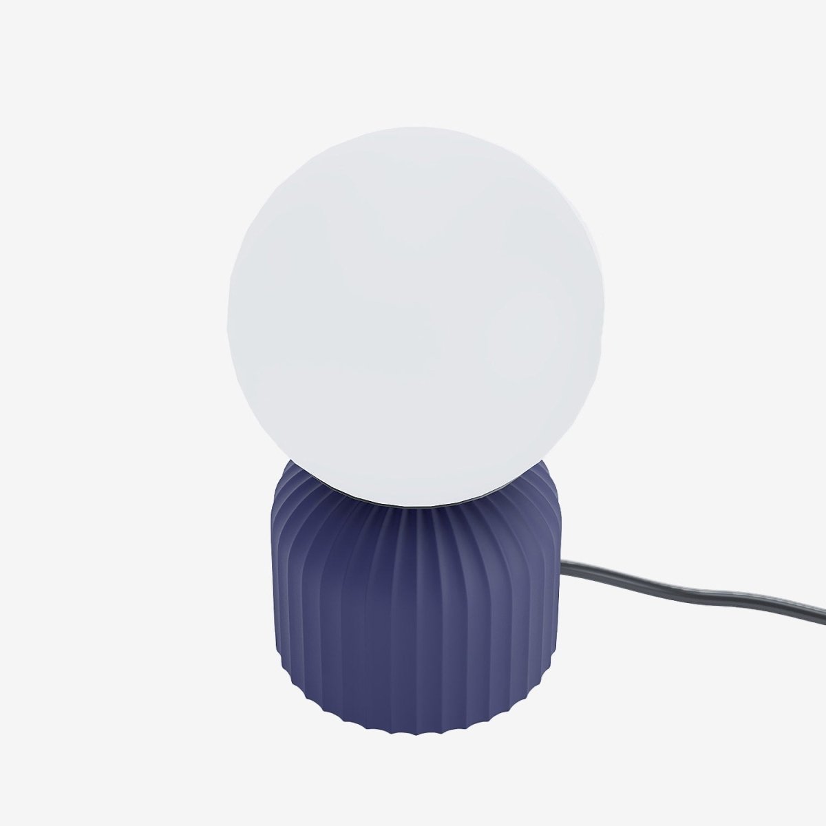 Lampe à poser en céramique bleue et globe en verre Renoir