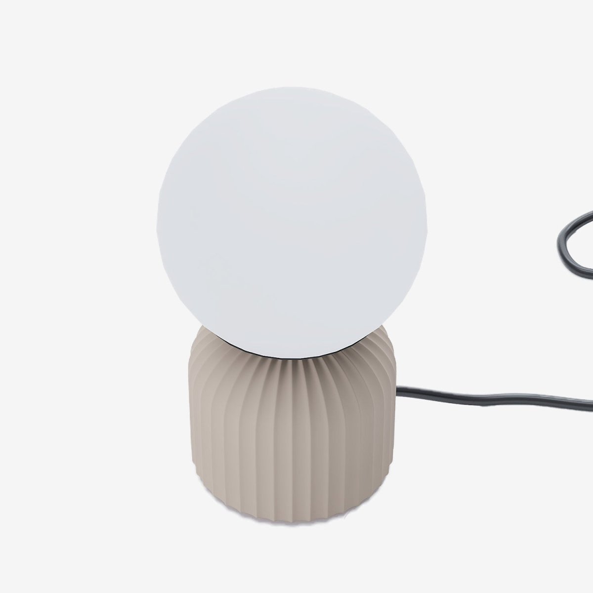 Lampe à poser en céramique crème et globe en verre Renoir