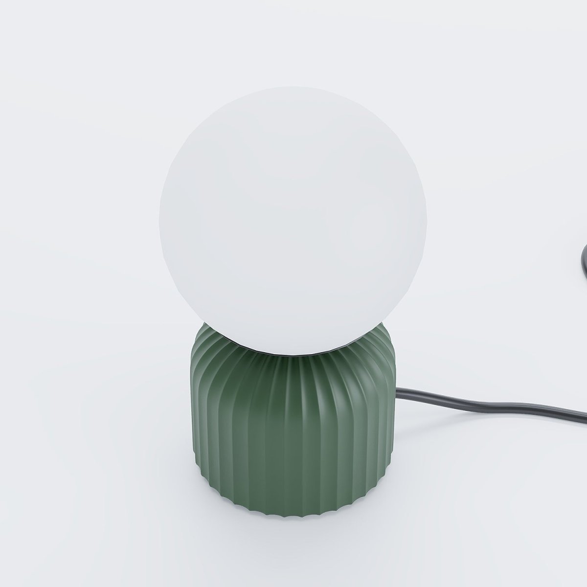 Lampe à poser en céramique verte et globe en verre Renoir