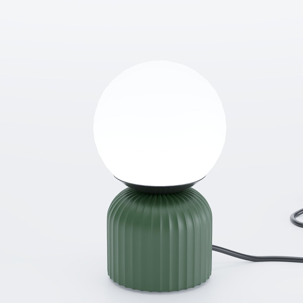 Lampe à poser en céramique verte et globe en verre Renoir