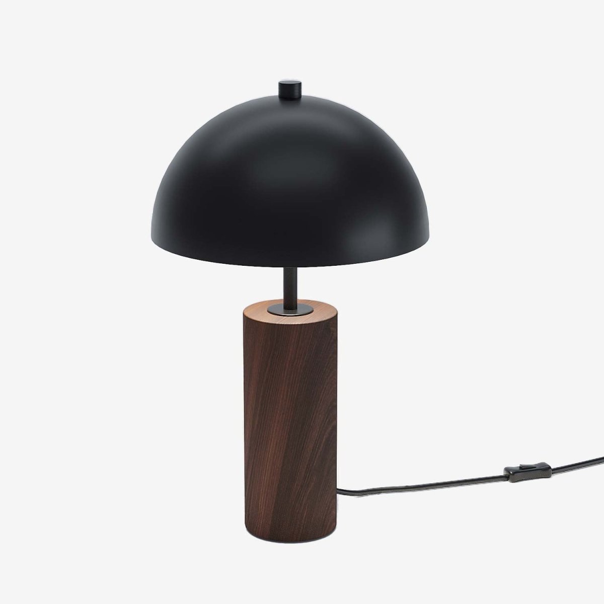 Lampe à poser en métal noir effet bois Rousseau