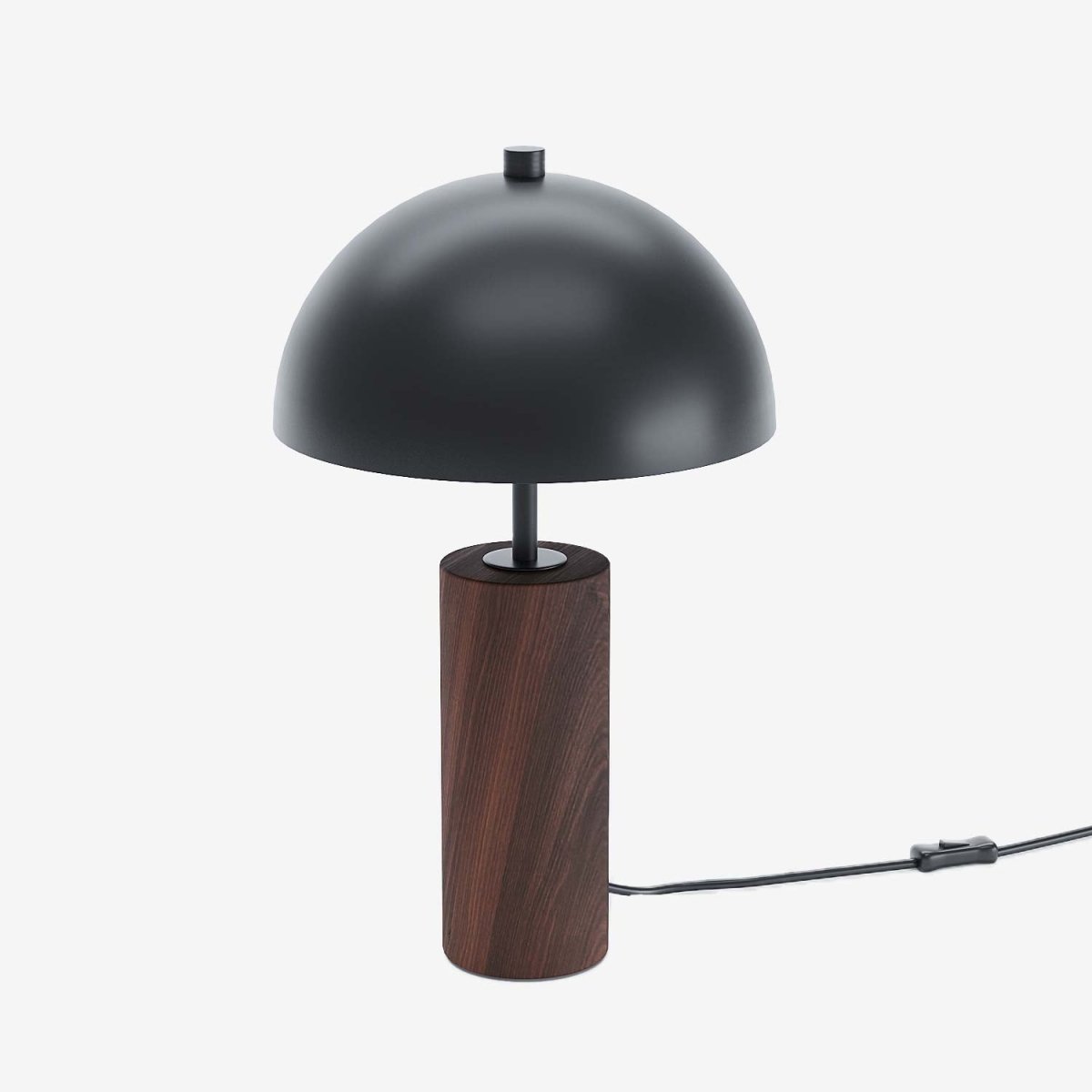 Lampe à poser en métal noir effet bois Rousseau