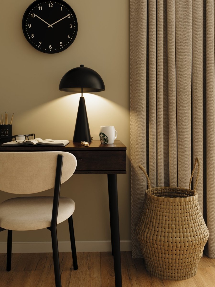 Lampe champignon à poser en métal noir Monet