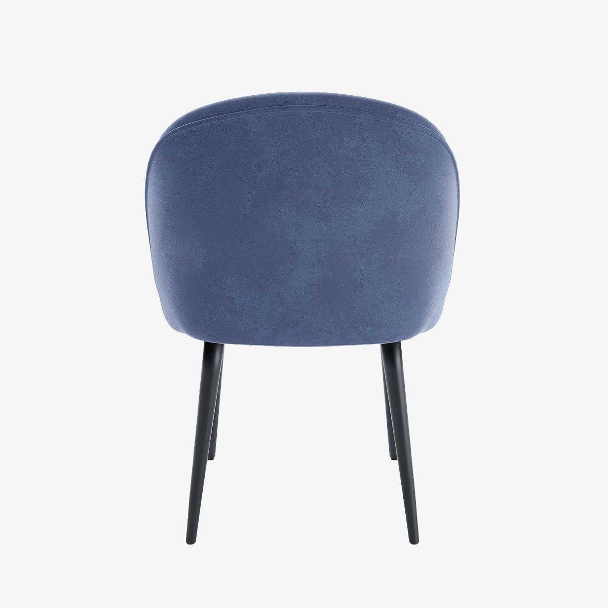 Lot de 2 chaises en velours bleu & métal noir Nina