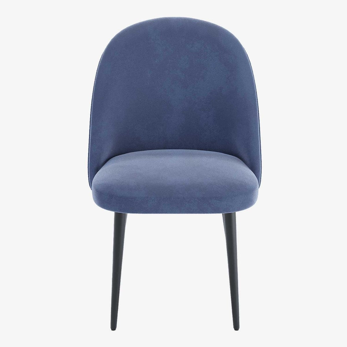 Lot de 2 chaises en velours bleu & métal noir Nina