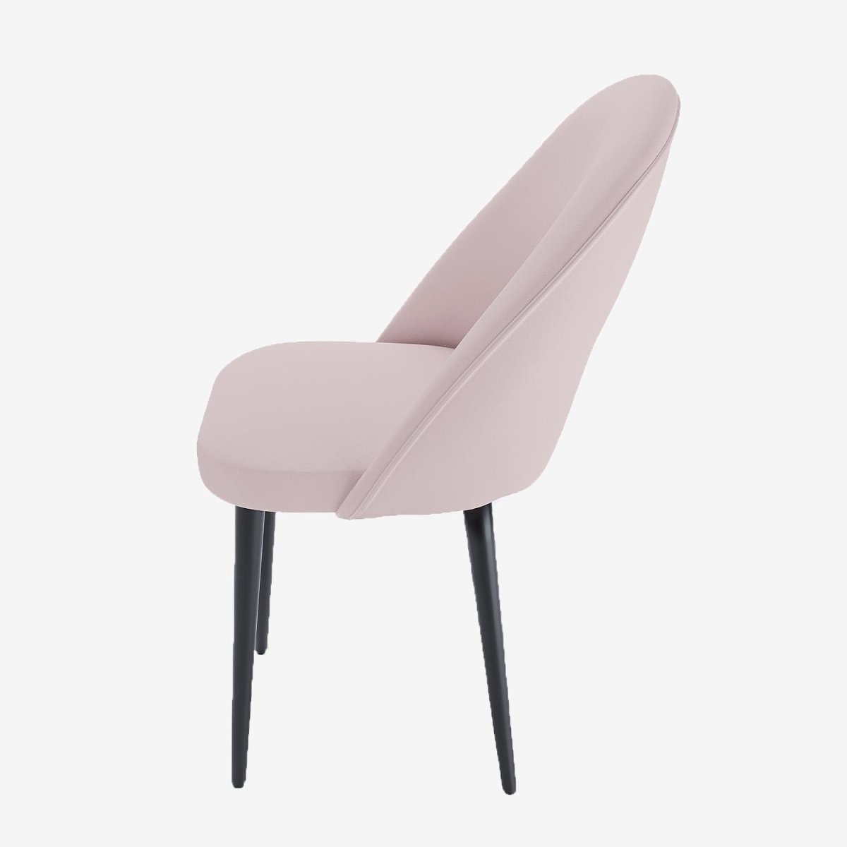 Lot de 2 chaises en velours rose & métal noir Nina