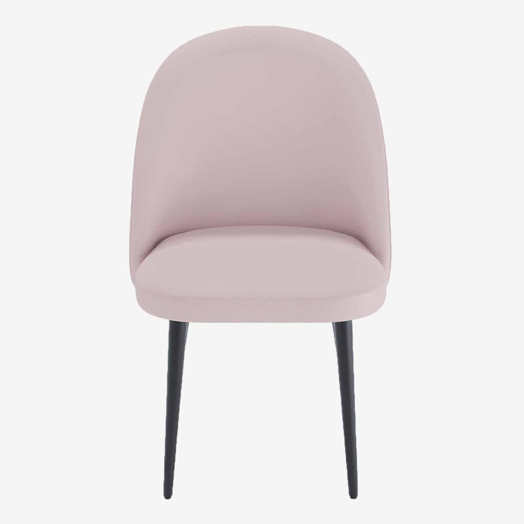 Lot de 2 chaises en velours rose & métal noir Nina
