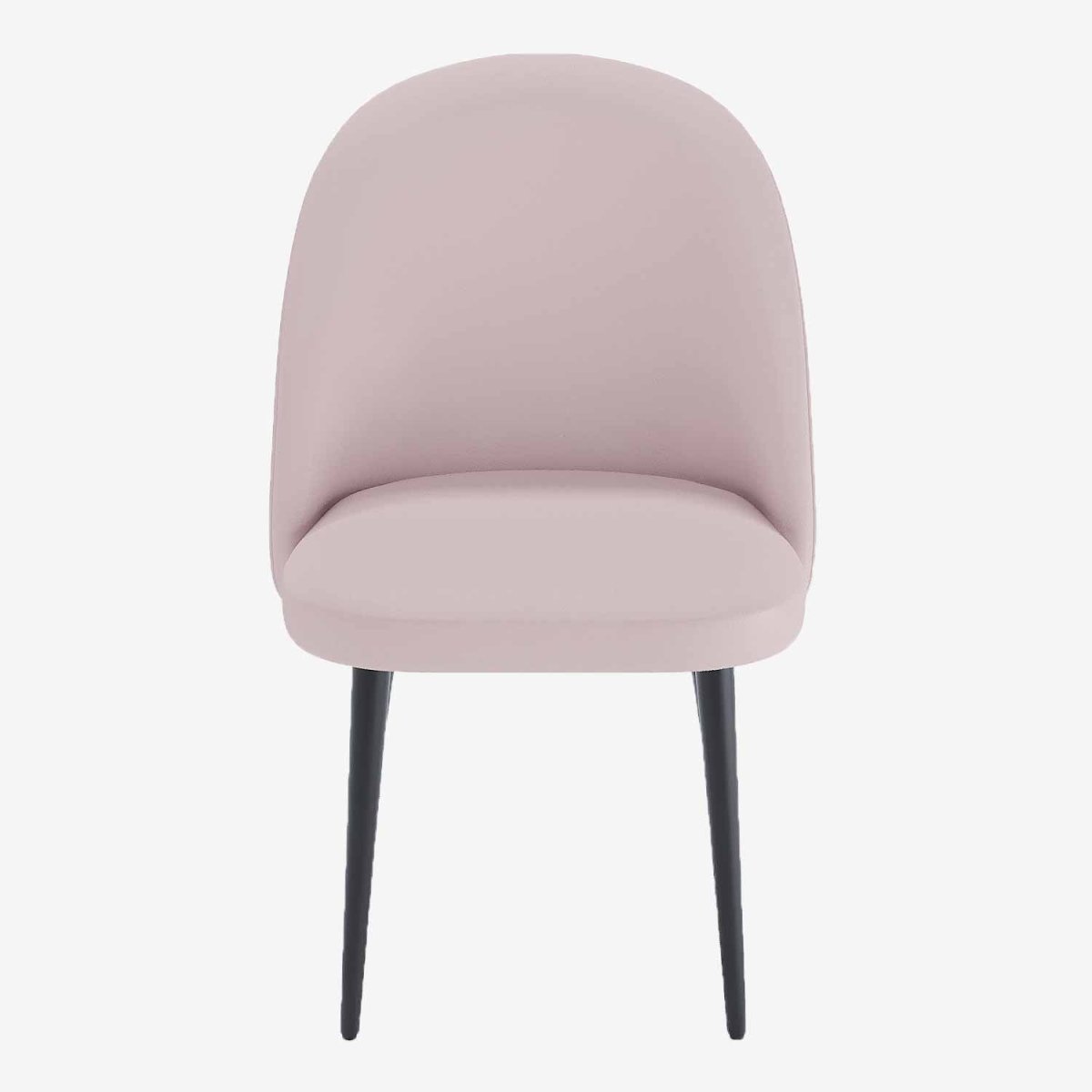 Lot de 2 chaises en velours rose & métal noir Nina