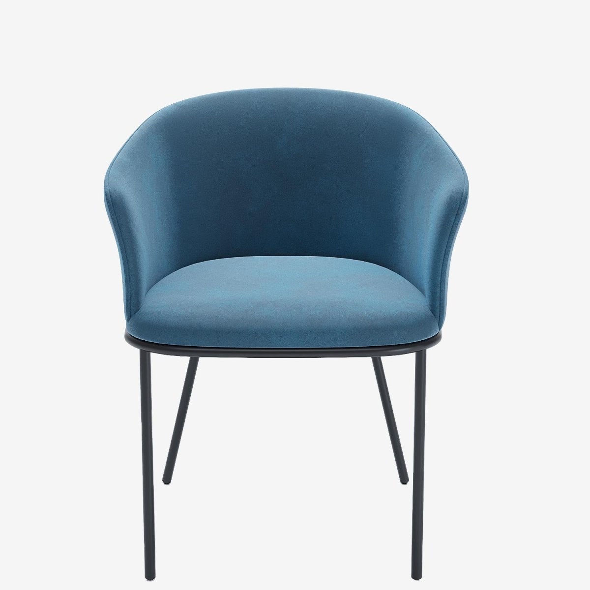 Lot de 2 fauteuils de salle à manger en velours bleu Andréa