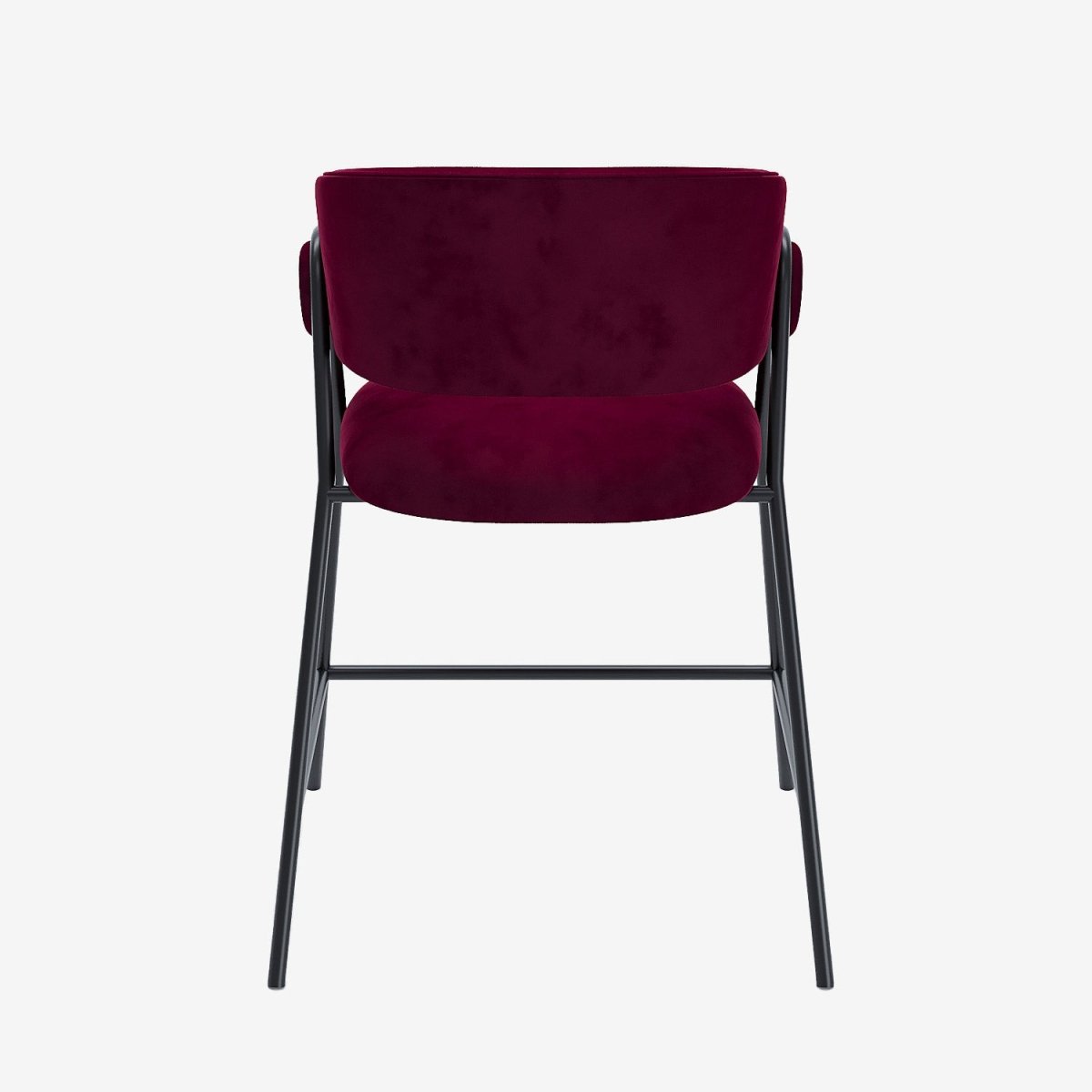 Lot de 2 tabourets de bar avec dossier, velours bordeaux Bonnie