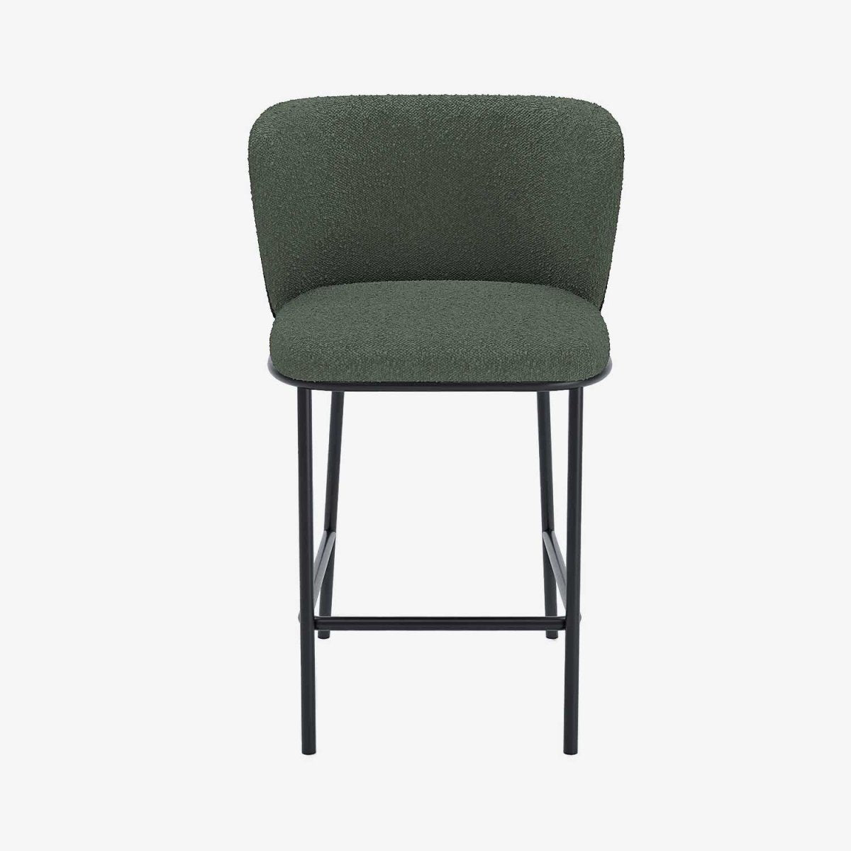 Lot de 2 tabourets de bar tissu bouclé vert César