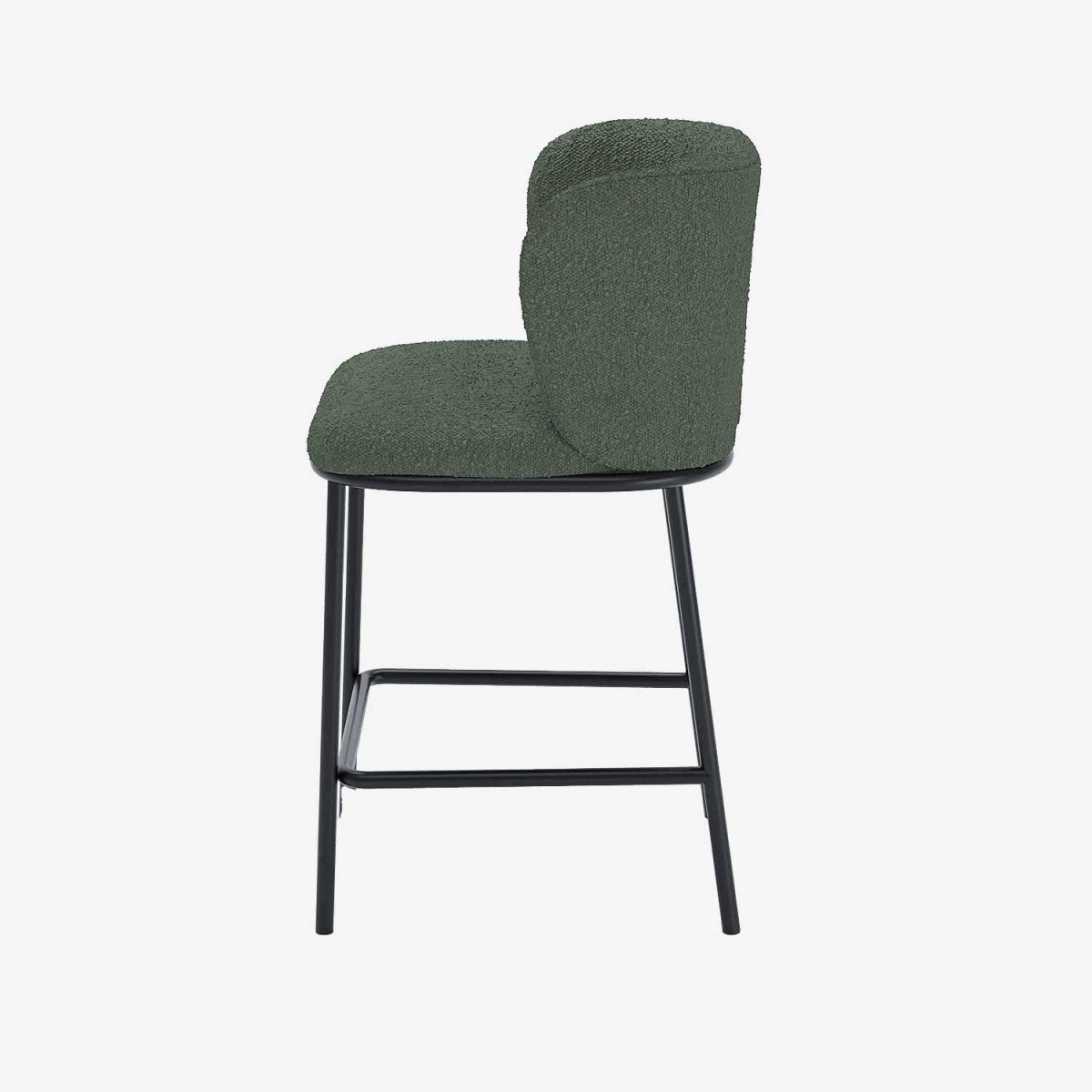 Lot de 2 tabourets de bar tissu bouclé vert César