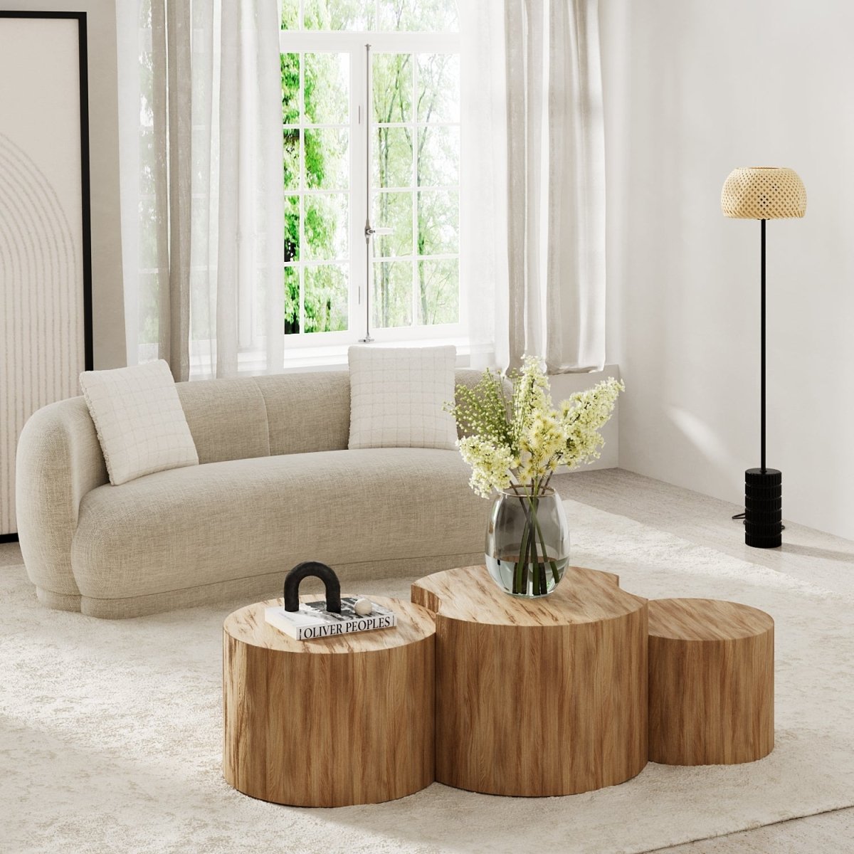 Lot de 3 tables basses rondes design Rhéa