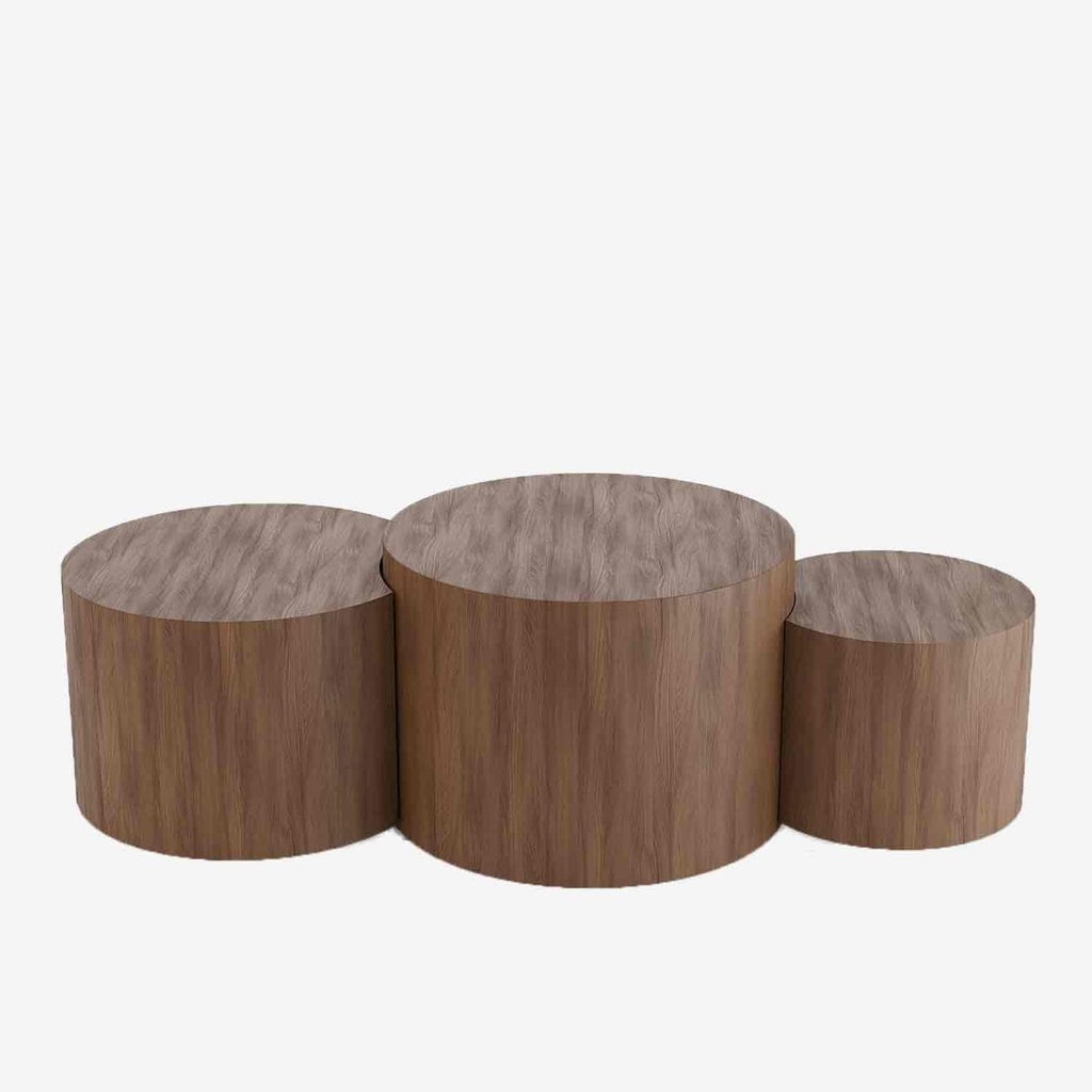 Lot de 3 tables basses rondes design Rhéa